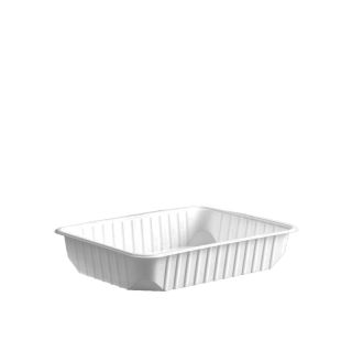 Műanyag szögletes PP doboz 500ml fehér