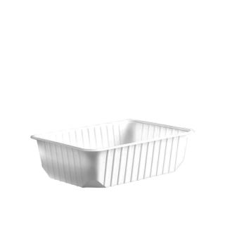 Műanyag szögletes PP doboz 750ml fehér