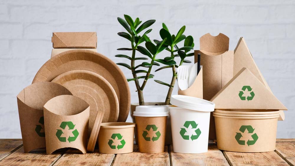 komposztálható tányérok, poharak és evőeszközök